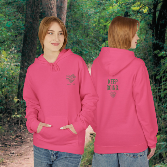 Inspirational Unisex Fleece Hoodie "Keep Going"