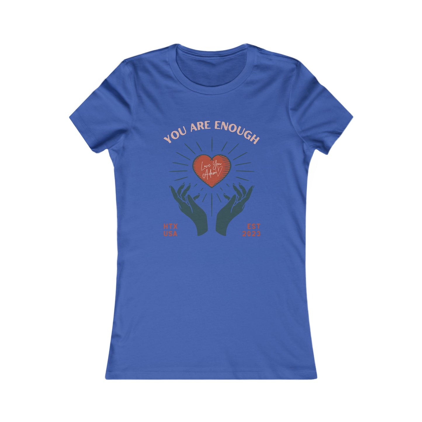 Retro Heart 'Love You Adam' Women's Tee — Vintage-Inspired Slim Fit