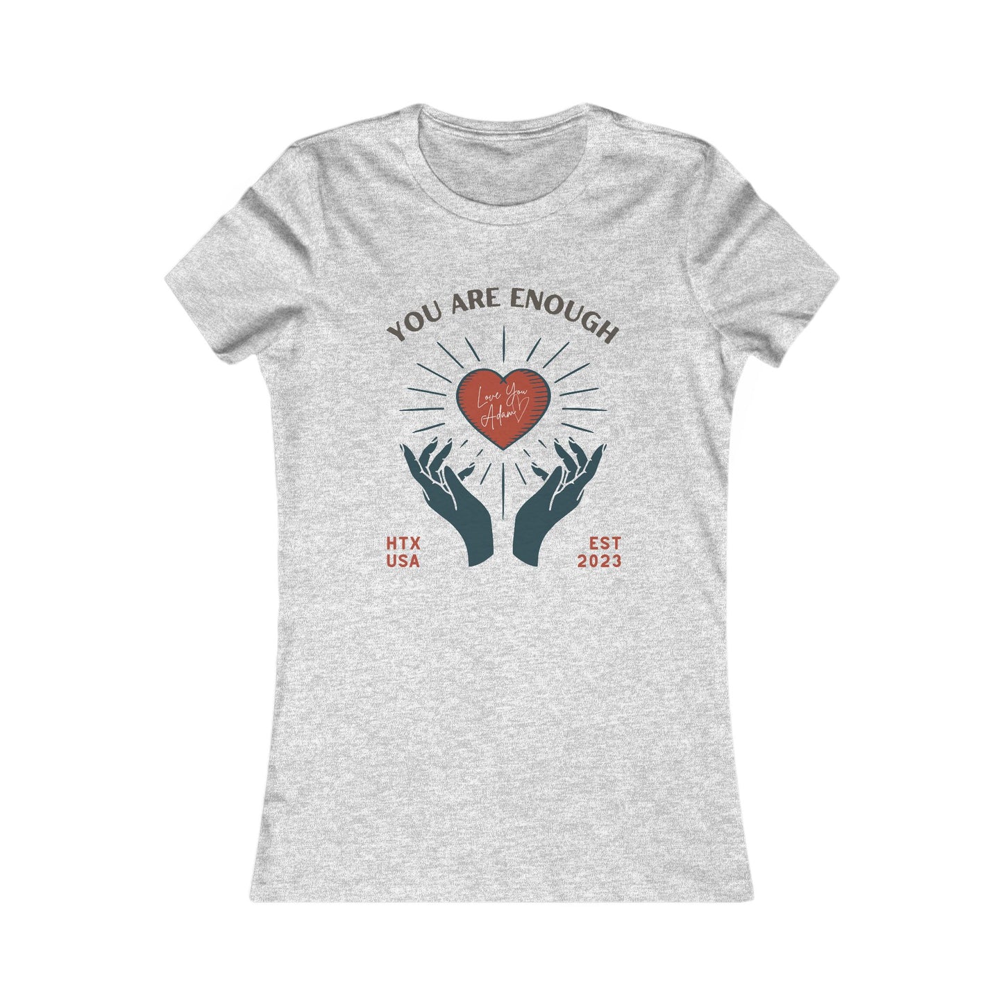Retro Heart 'Love You Adam' Women's Tee — Vintage-Inspired Slim Fit