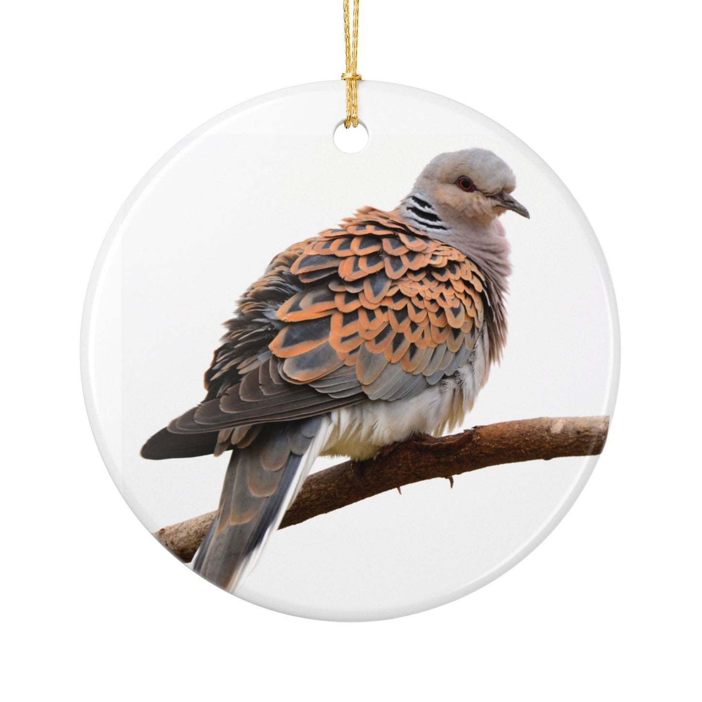 Turtle Dove Ceramic Ornament Wildlife Bird Holiday Decoration (2-Side Print)
