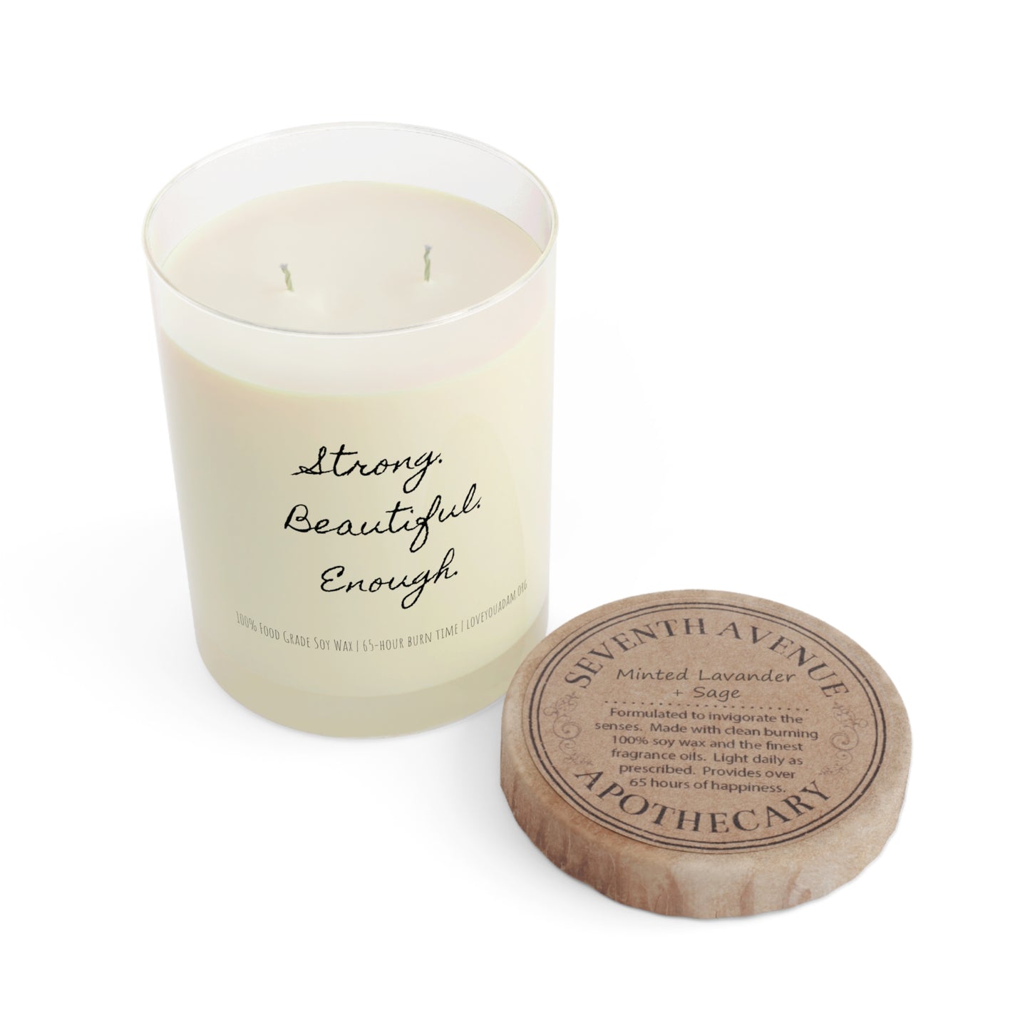 Scented Candle - Strong Beautiful Enough Aromatherapy Soy Wax 11oz - White Tea & Fig, Lavender & Sage, and Ocean Mist & Moss