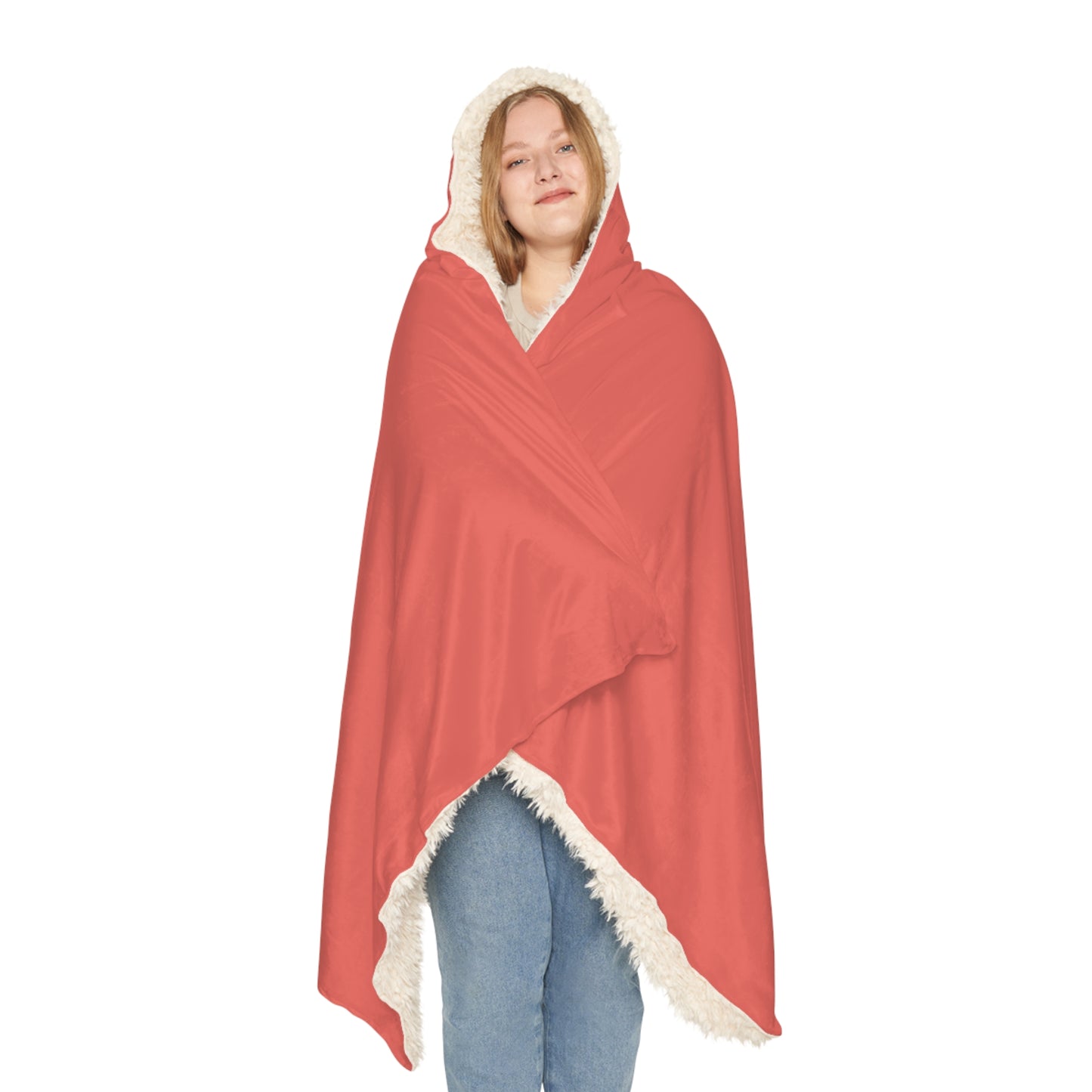 Love You Heart Hooded Blanket – Cozy Coral Snuggle Blanket for Christmas, Valentine's & Gift Giving