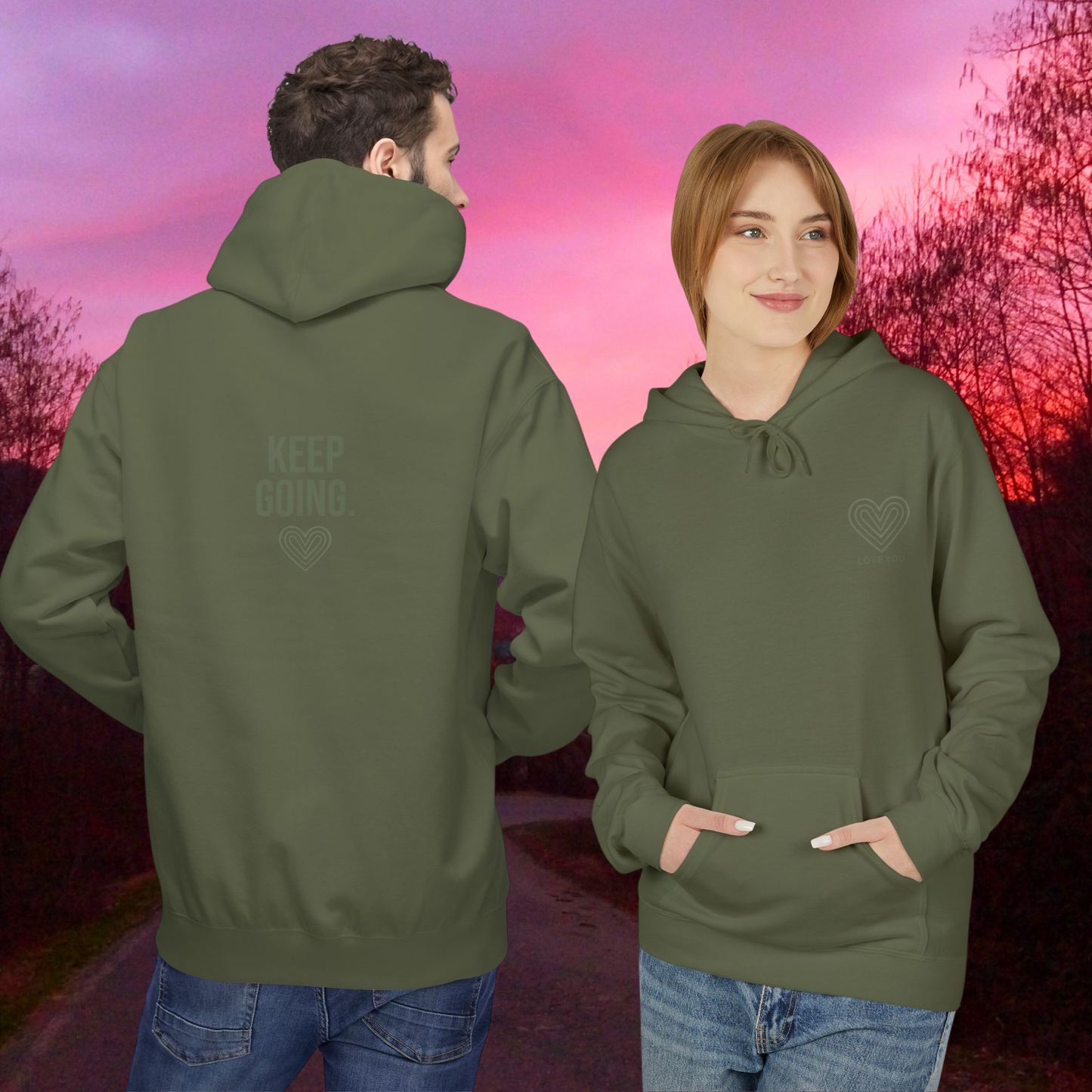 Inspirational Unisex Fleece Hoodie "Keep Going"