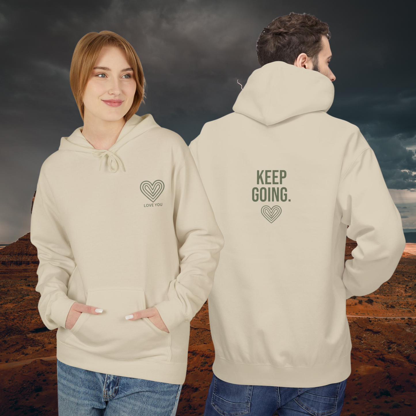 Inspirational Unisex Fleece Hoodie "Keep Going"