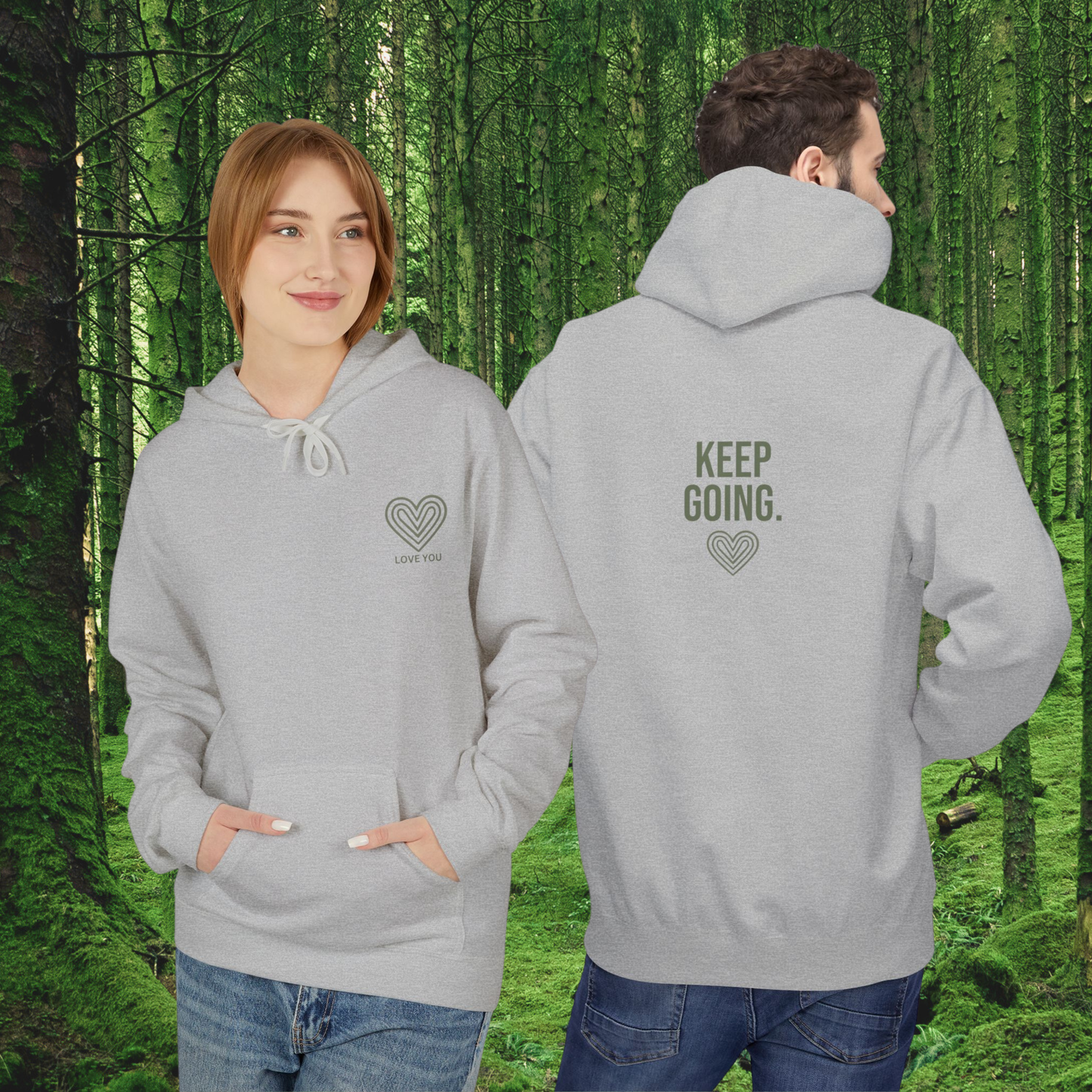 Inspirational Unisex Fleece Hoodie "Keep Going"
