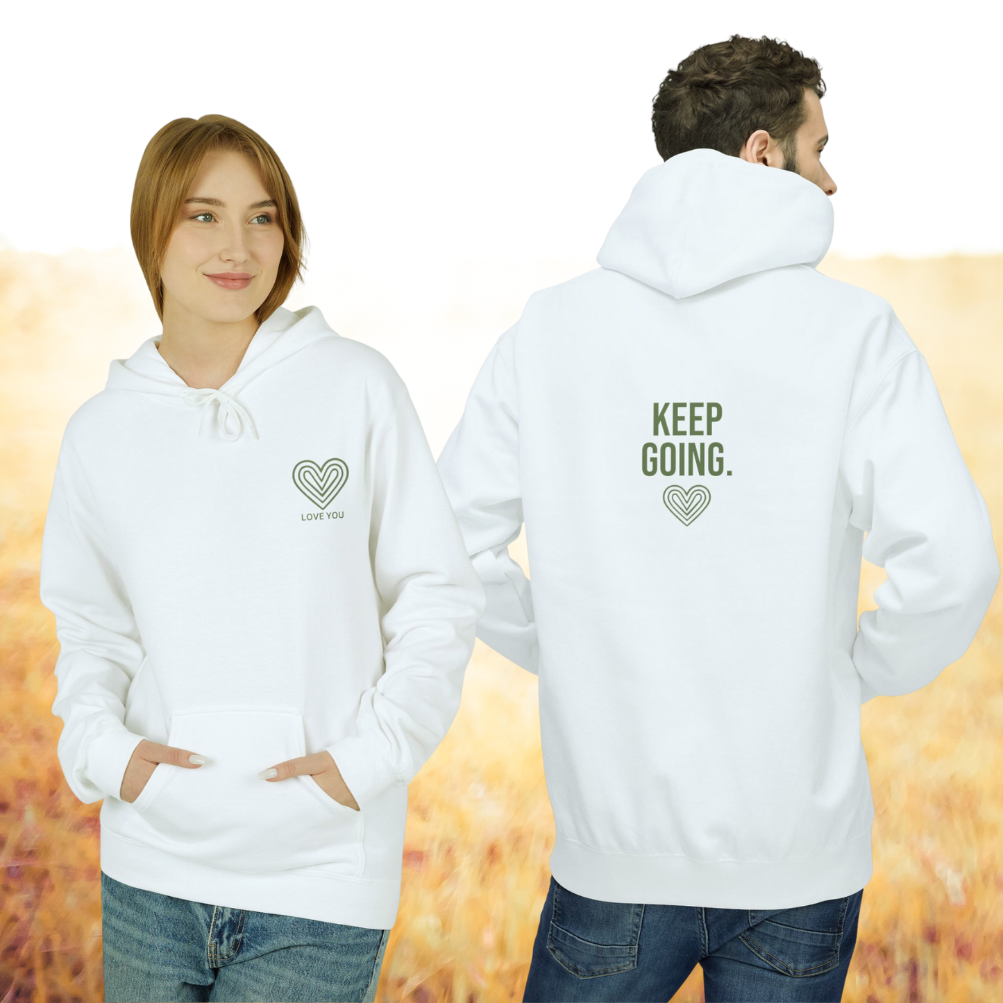 Inspirational Unisex Fleece Hoodie "Keep Going"