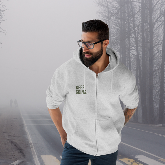 Keep Going Unisex Zip Hoodie for Inspiration, Strength and Hope