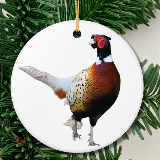 Pheasant Ceramic Christmas Ornament Wildlife Holiday Decoration (2-Side Print)