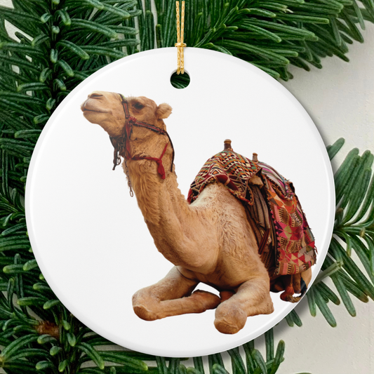 Camel Ceramic Ornament Desert Holiday Decoration (2-Side Print)