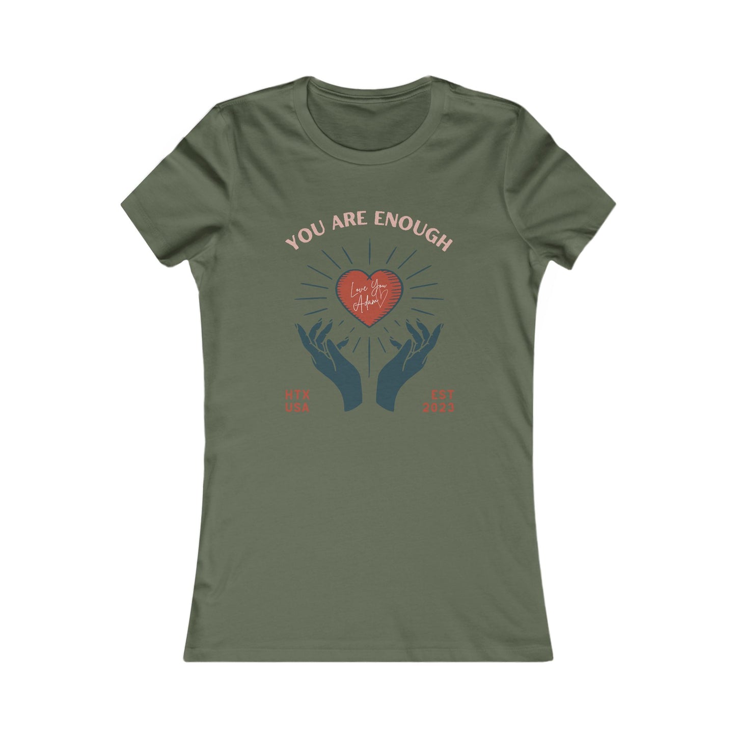 Retro Heart 'Love You Adam' Women's Tee — Vintage-Inspired Slim Fit