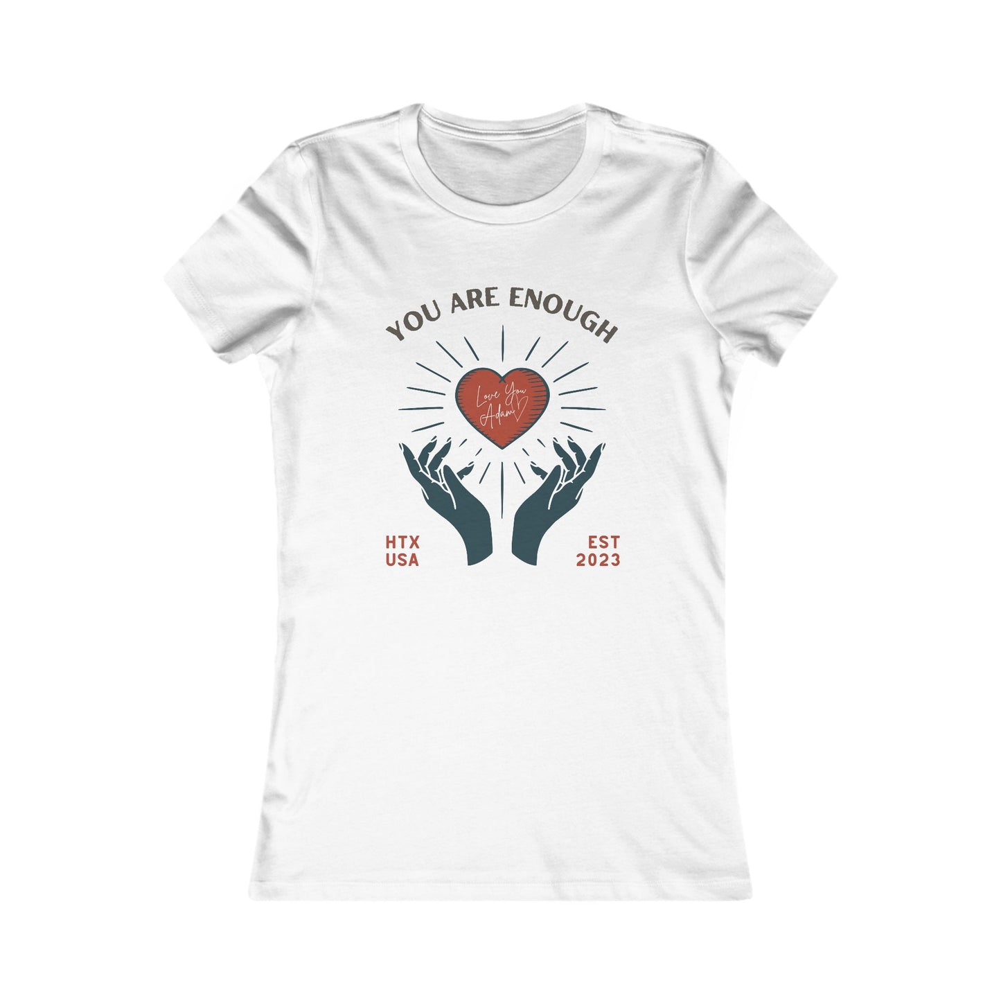 Retro Heart 'Love You Adam' Women's Tee — Vintage-Inspired Slim Fit