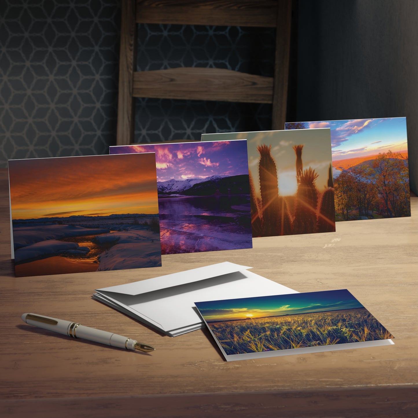 Greeting Cards Nature Photography Blank Inside 20 Pack with Five Photo Designs for Thanks, Congratulations, Love, Get Well, Sympathy Notes